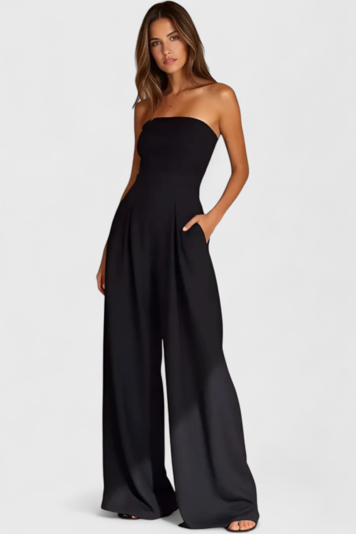Camila – Mono Elegante Sin Mangas Escote Estructurado