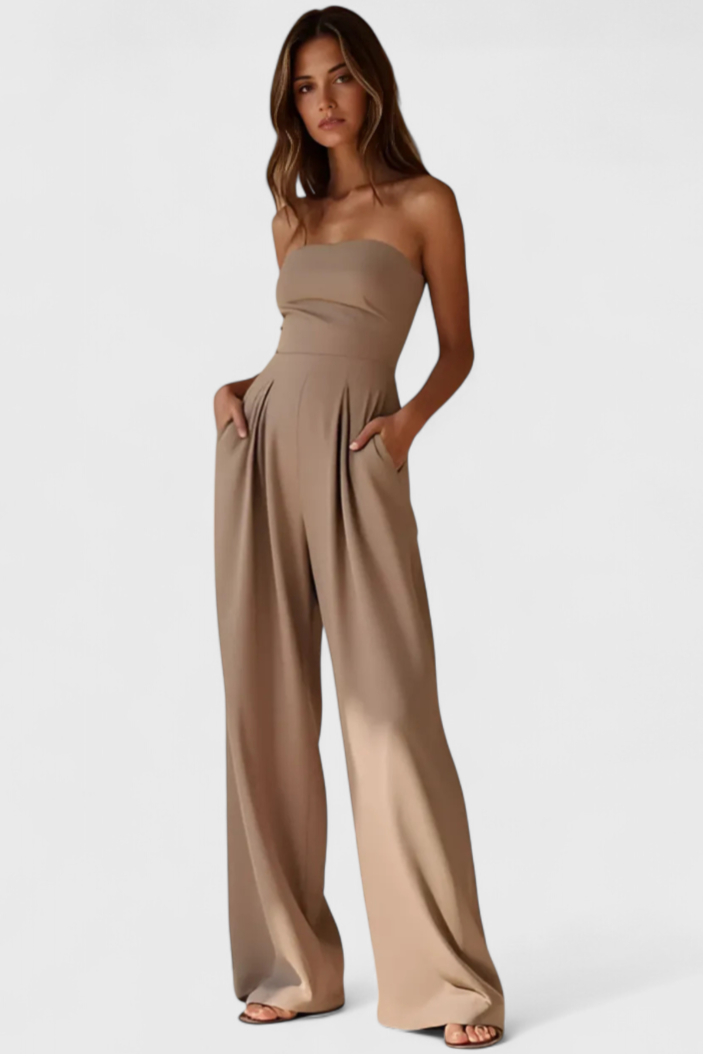 Camila – Mono Elegante Sin Mangas Escote Estructurado