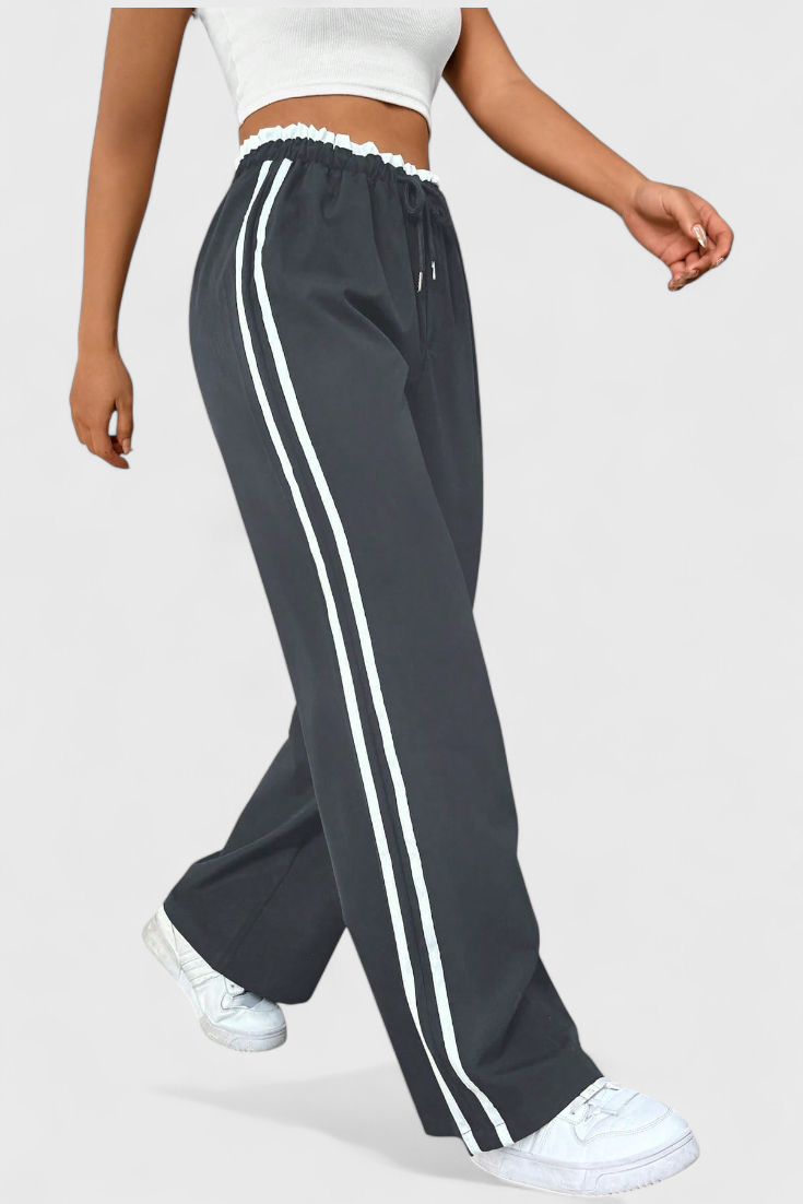 Ariana – Pantalón Deportivo Pierna Ancha Con Franjas