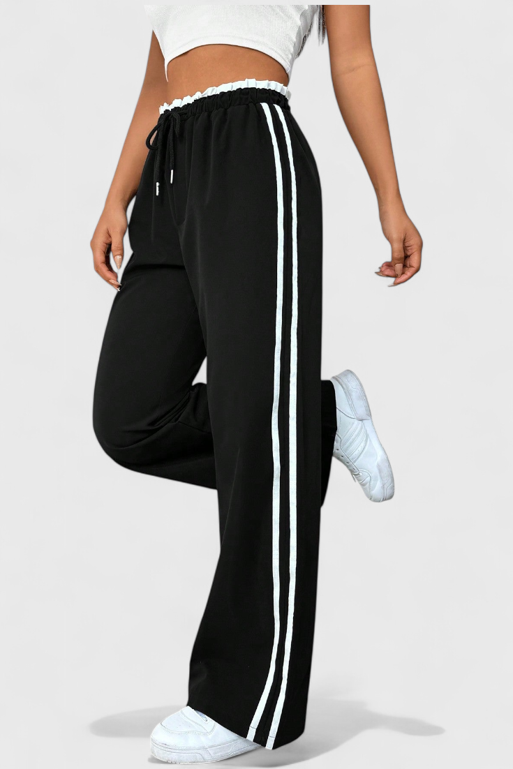 Ariana – Pantalón Deportivo Pierna Ancha Con Franjas