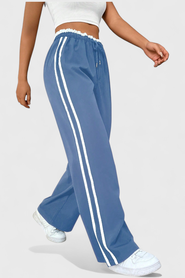 Ariana – Pantalón Deportivo Pierna Ancha Con Franjas