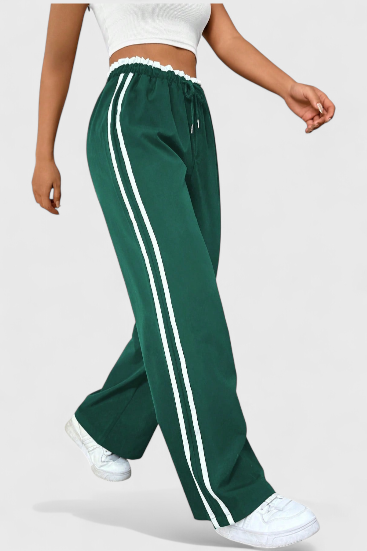 Ariana – Pantalón Deportivo Pierna Ancha Con Franjas