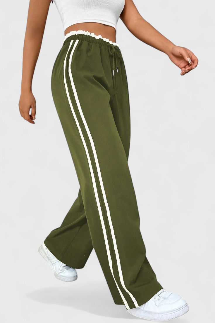 Ariana – Pantalón Deportivo Pierna Ancha Con Franjas