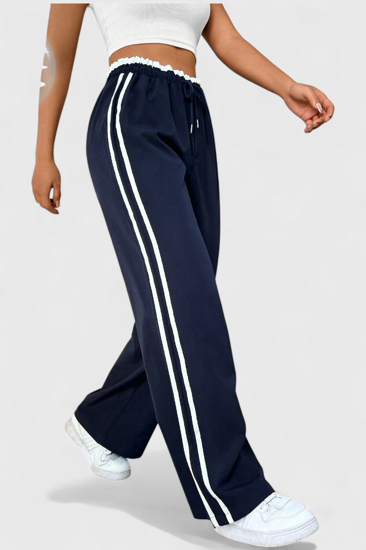 Ariana – Pantalón Deportivo Pierna Ancha Con Franjas