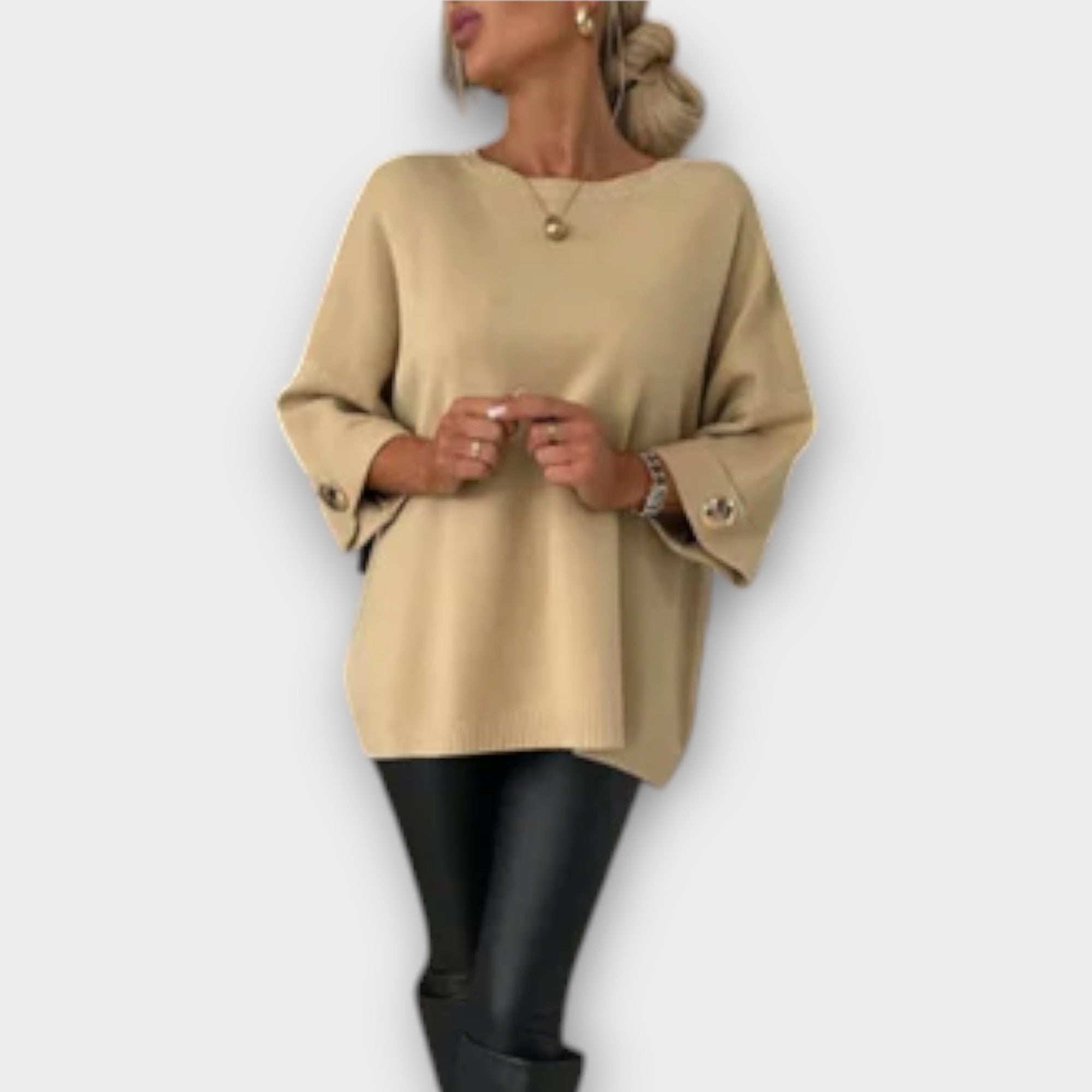 Mariana - Blusa Punto Suave Elegante Versátil Para Oficina