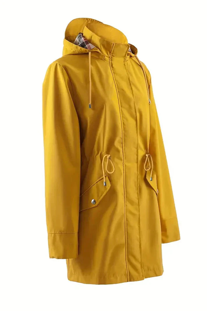 Camila – Abrigo Impermeable Manga Larga Corte Ajustado
