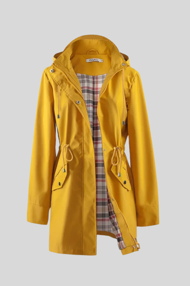 Camila – Abrigo Impermeable Manga Larga Corte Ajustado