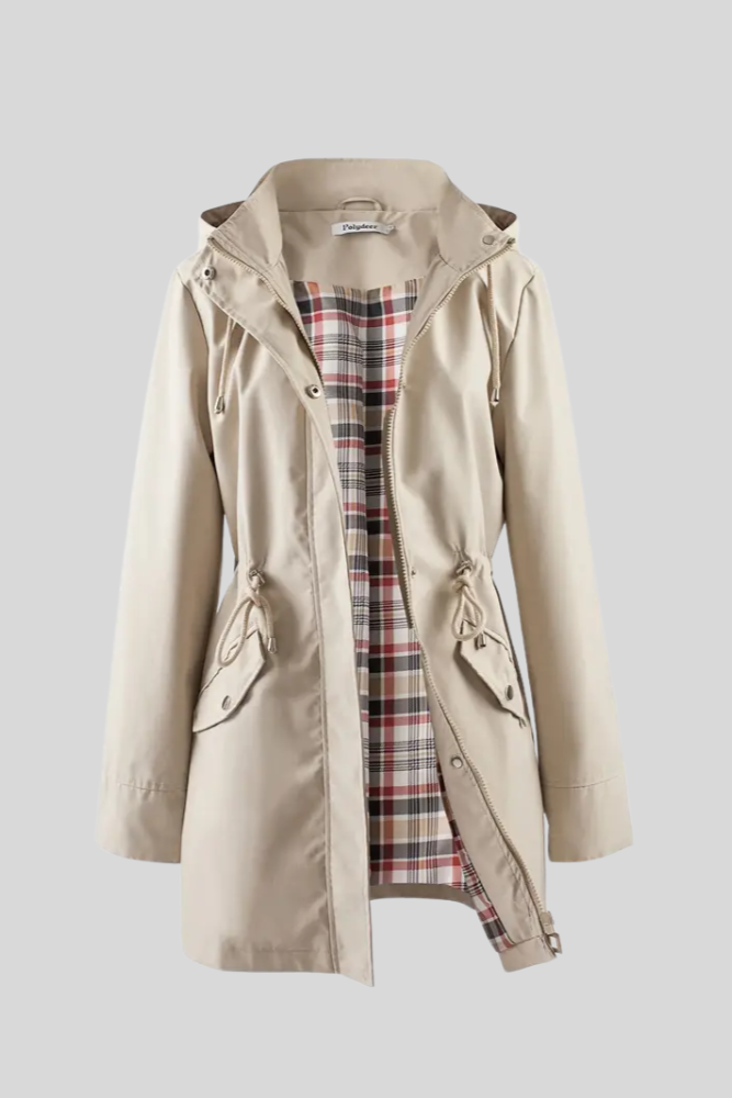 Camila – Abrigo Impermeable Manga Larga Corte Ajustado