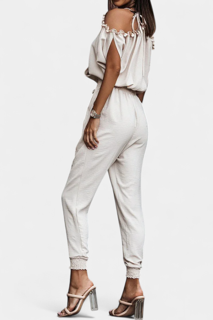 Camila - Mono Casual Hombros Descubiertos Escote V Cruzado