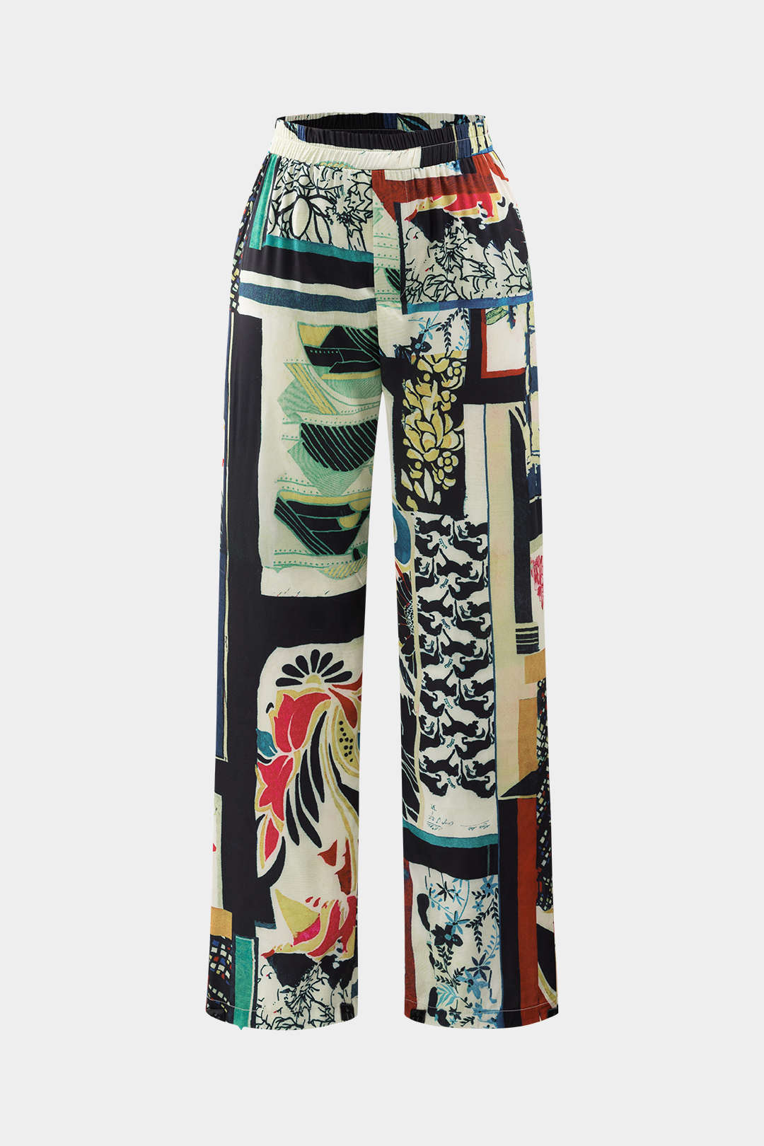 Clara – Pantalón Recto Cintura Alta Floral Estampado