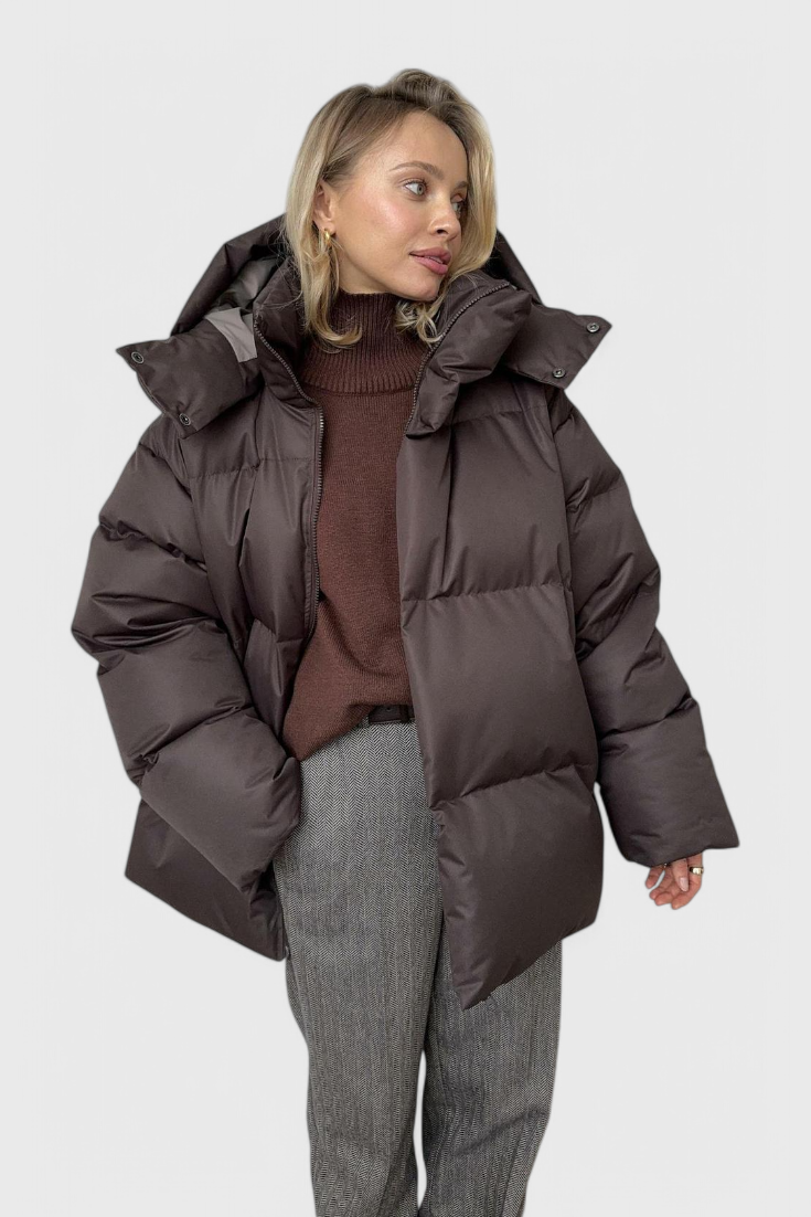 Mariana – Chaqueta Puffer Acolchada Invierno Negra Elegante