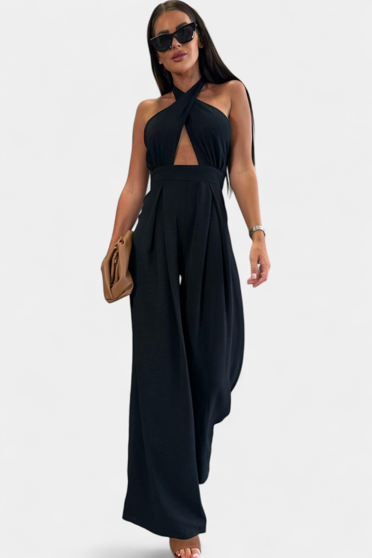 Mariana – Mono Halter Cruzado Sin Espalda Pierna Ancha