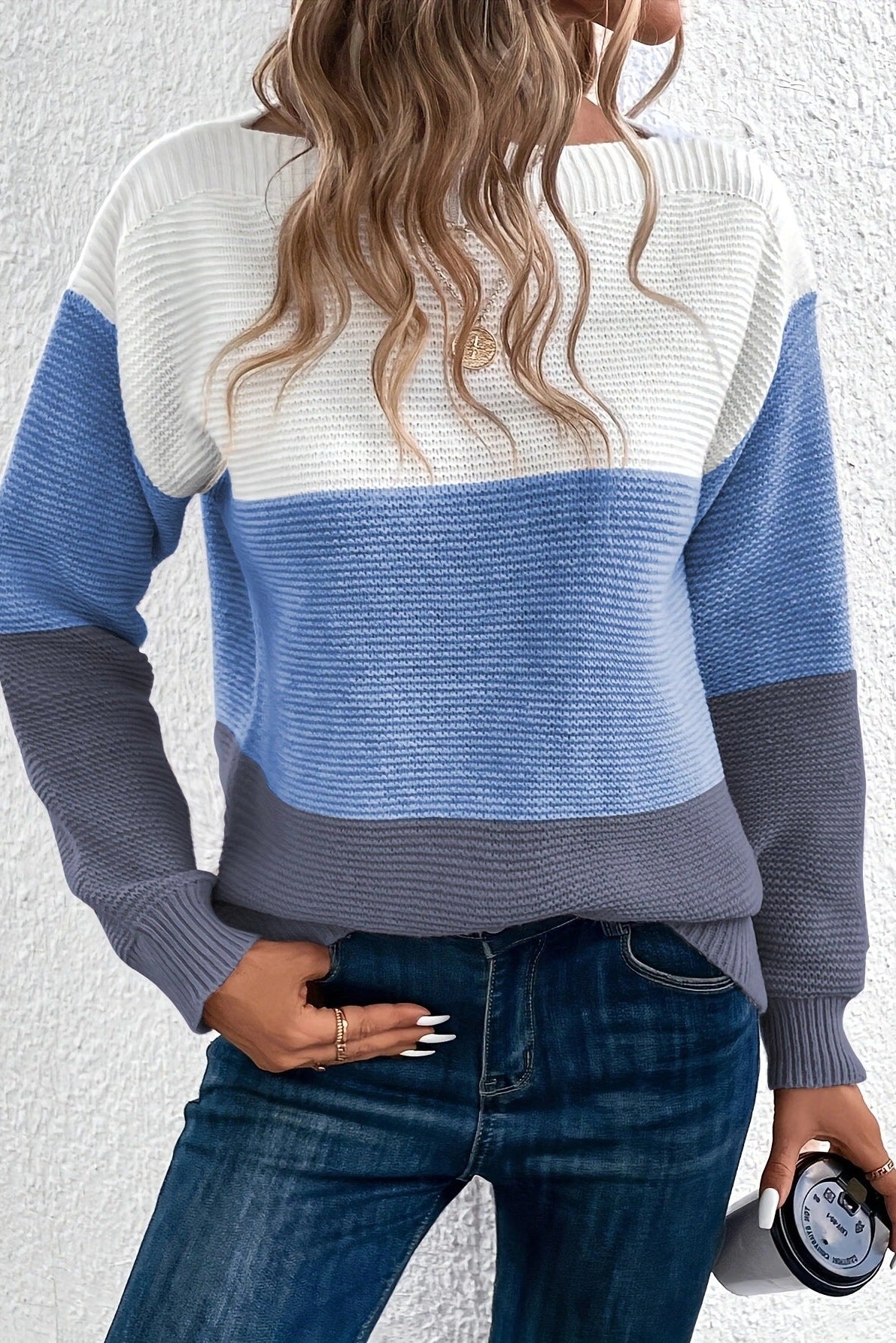 Soria Suéter Punto Lana Mezcla Toque Suave Para Mujer