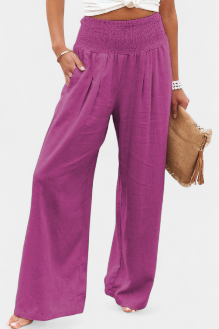Lucía – Pantalón Fluido Algodón Lino Natural Elegancia