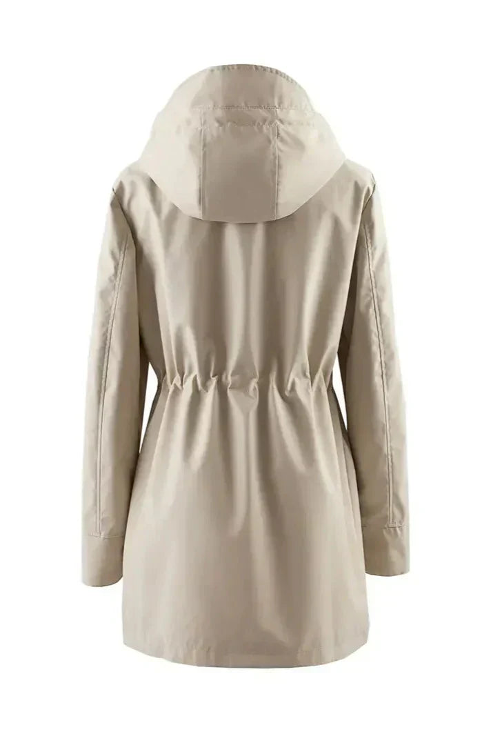 Camila – Abrigo Impermeable Manga Larga Corte Ajustado