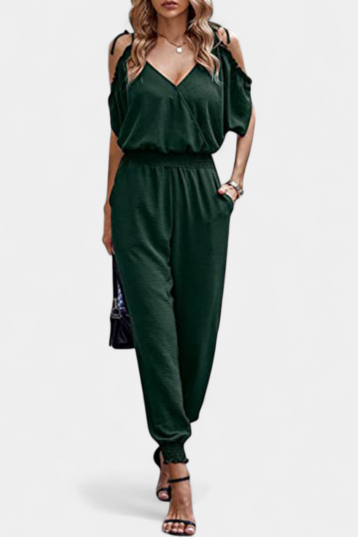 Camila - Mono Casual Hombros Descubiertos Escote V Cruzado