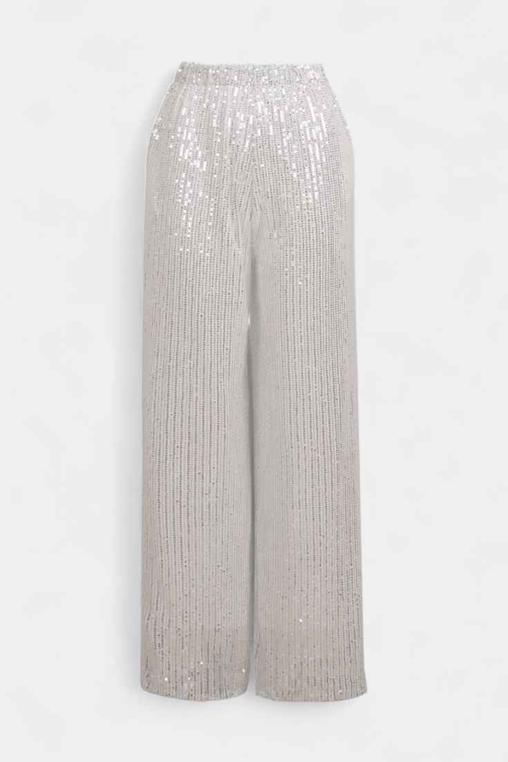 Laura - Pantalones De Lentejuelas Cintura Alta Holgados