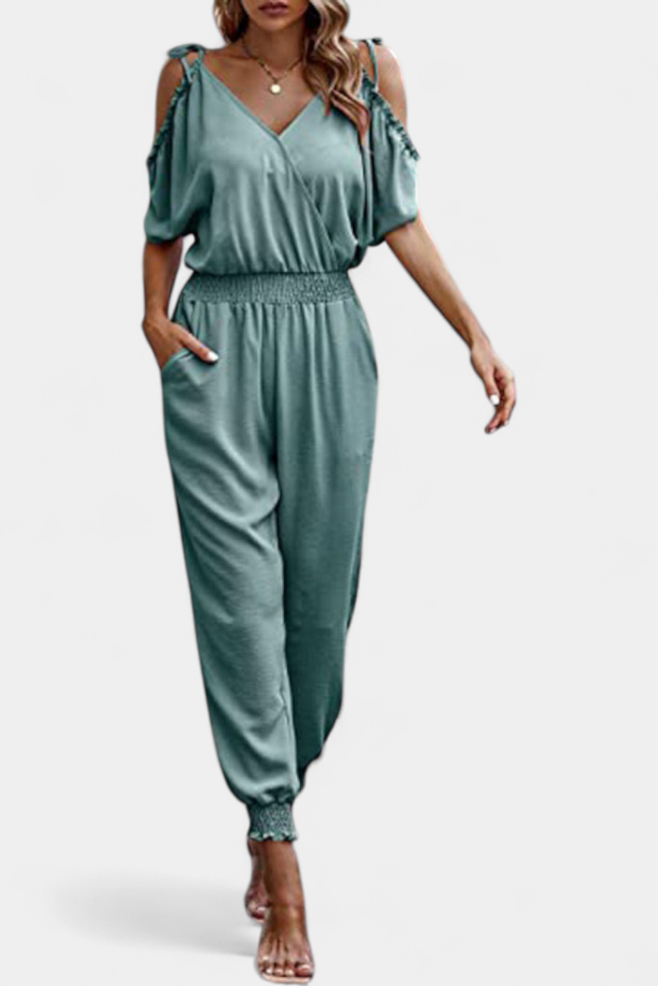 Camila - Mono Casual Hombros Descubiertos Escote V Cruzado