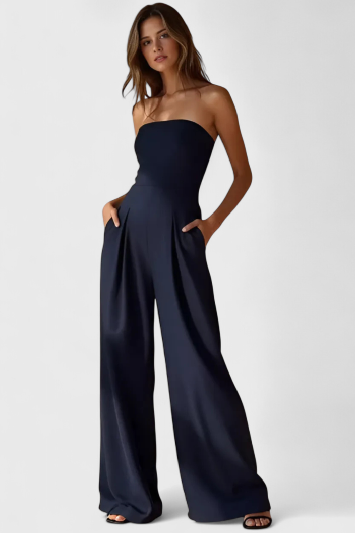 Camila – Mono Elegante Sin Mangas Escote Estructurado