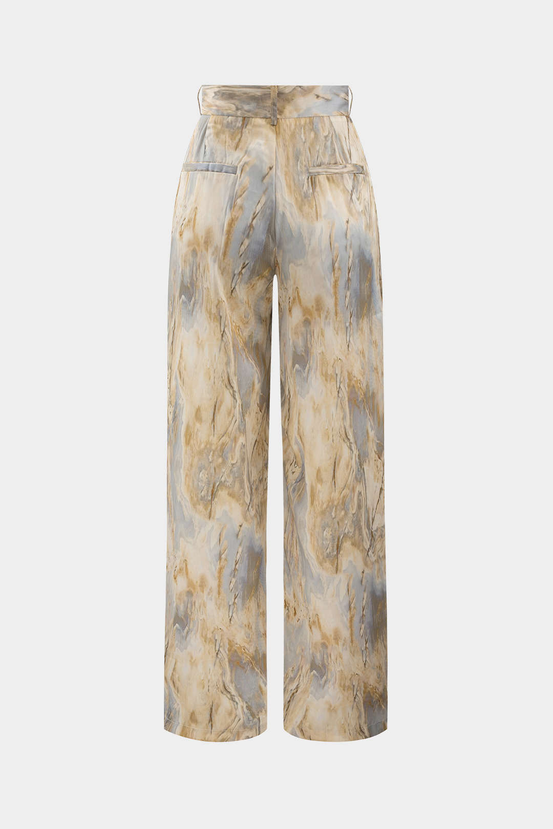 Mila - Pantalón Recto Cintura Alta Estampado Mármol