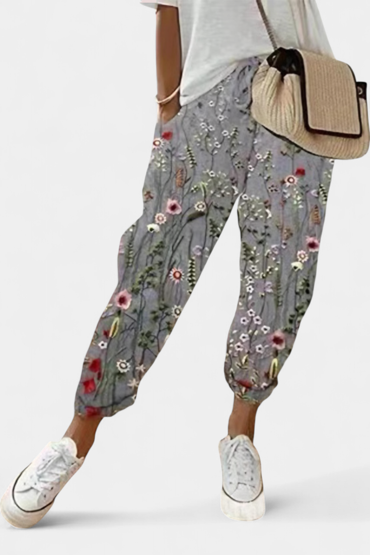 Mariana - Pantalones Lino Corte Relajado Tiro Alto Fresco