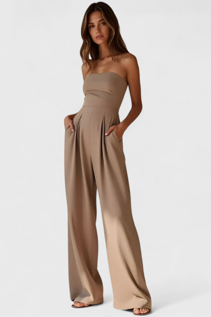 Camila – Mono Elegante Sin Mangas Escote Estructurado