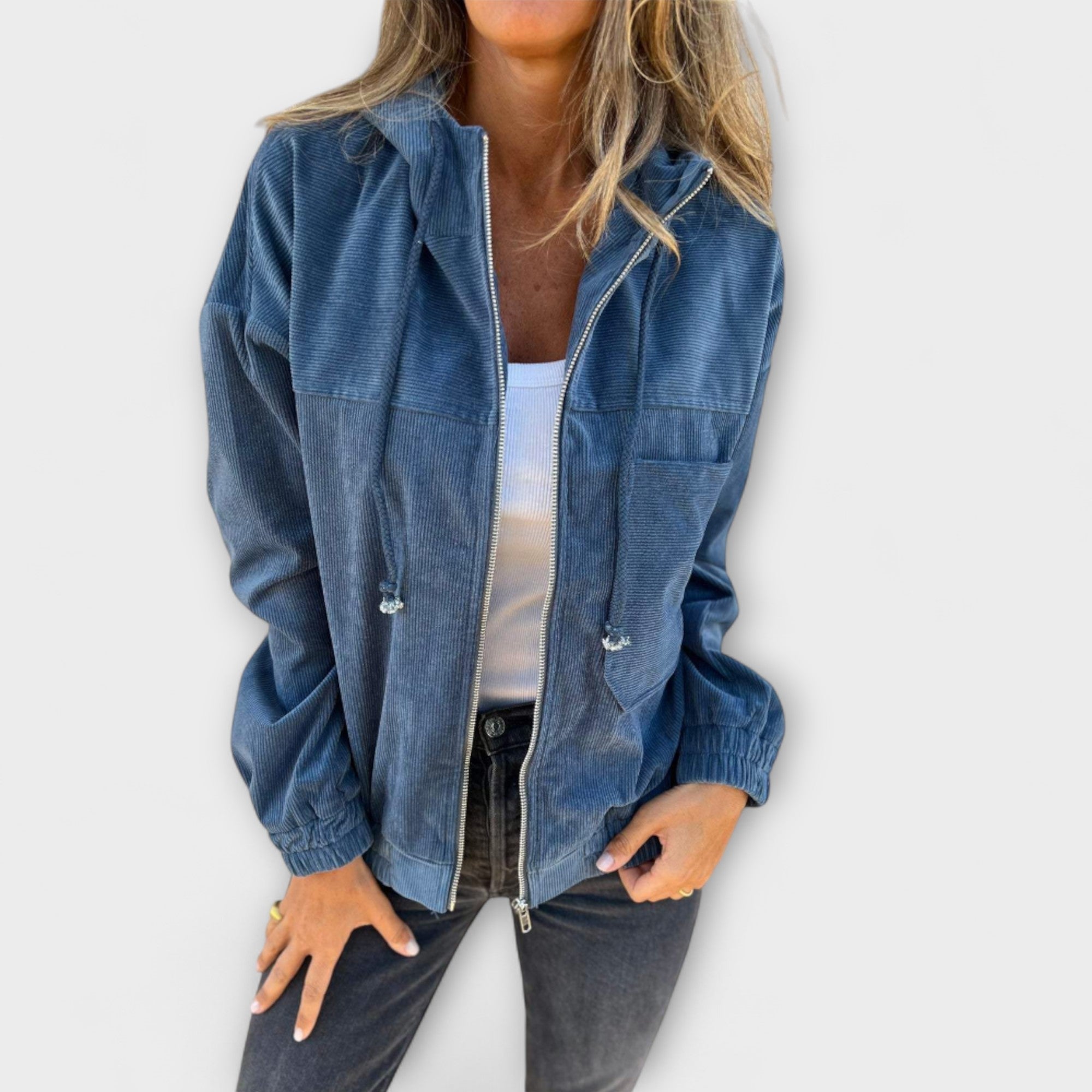 Marta - Sudadera De Pana Con Cremallera Retro Cálida