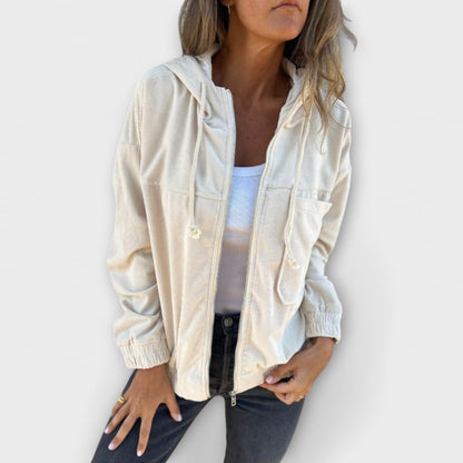 Marta - Sudadera De Pana Con Cremallera Retro Cálida