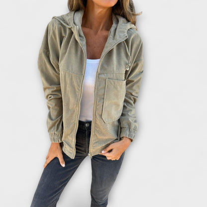 Marta - Sudadera De Pana Con Cremallera Retro Cálida