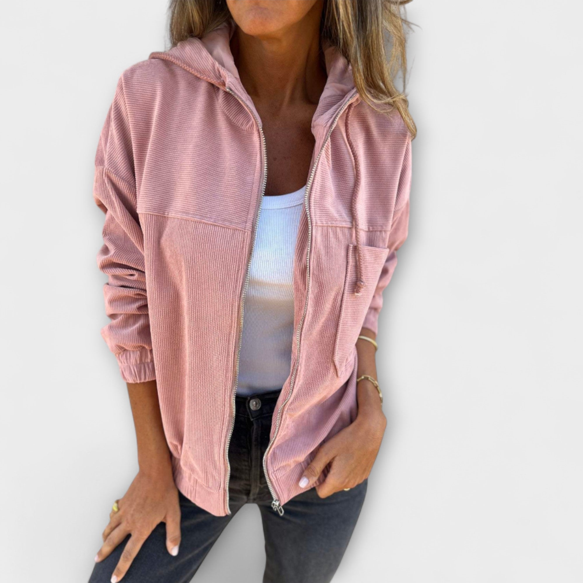 Marta - Sudadera De Pana Con Cremallera Retro Cálida