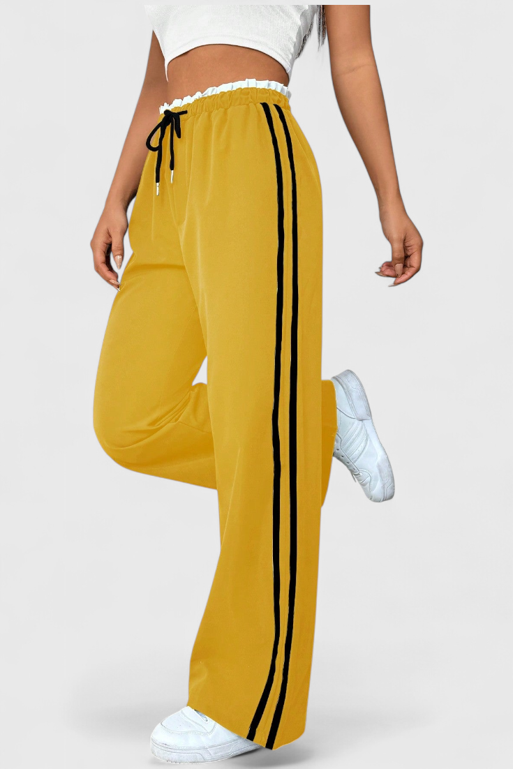 Ariana – Pantalón Deportivo Pierna Ancha Con Franjas