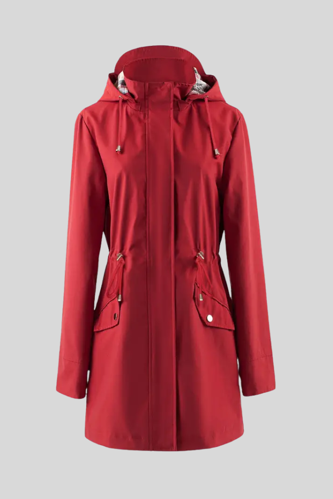 Camila – Abrigo Impermeable Manga Larga Corte Ajustado