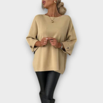 Mariana - Blusa Punto Suave Elegante Versátil Para Oficina