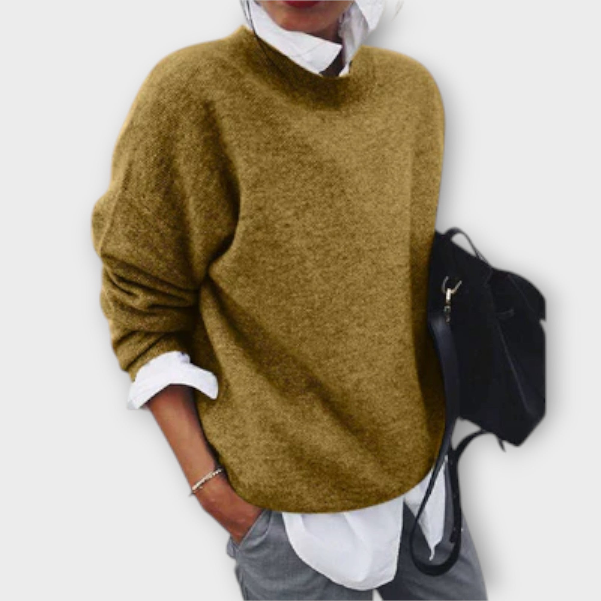 Alba - Suéter De Punto Suave Para Invierno Gris Elegante