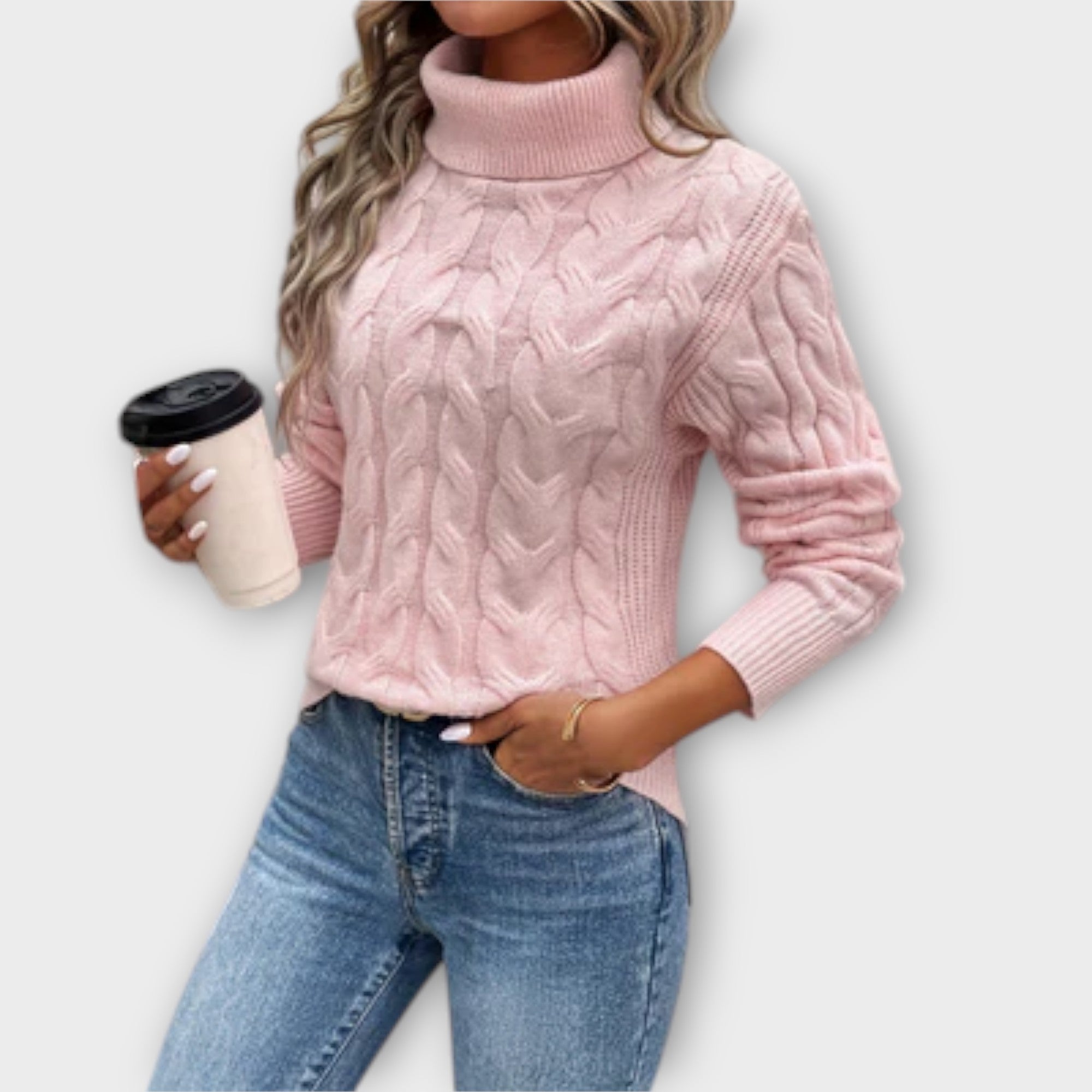 Mariana - Suéter Cuello Alto Tejido Premium Confort Cálido