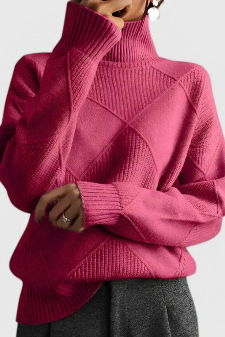 Azucena – Jersey De Cuello Alto Punto Suave Clásico