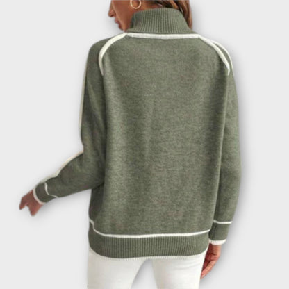 Mariana – Suéter De Punto Verde Oliva Premium Cálido
