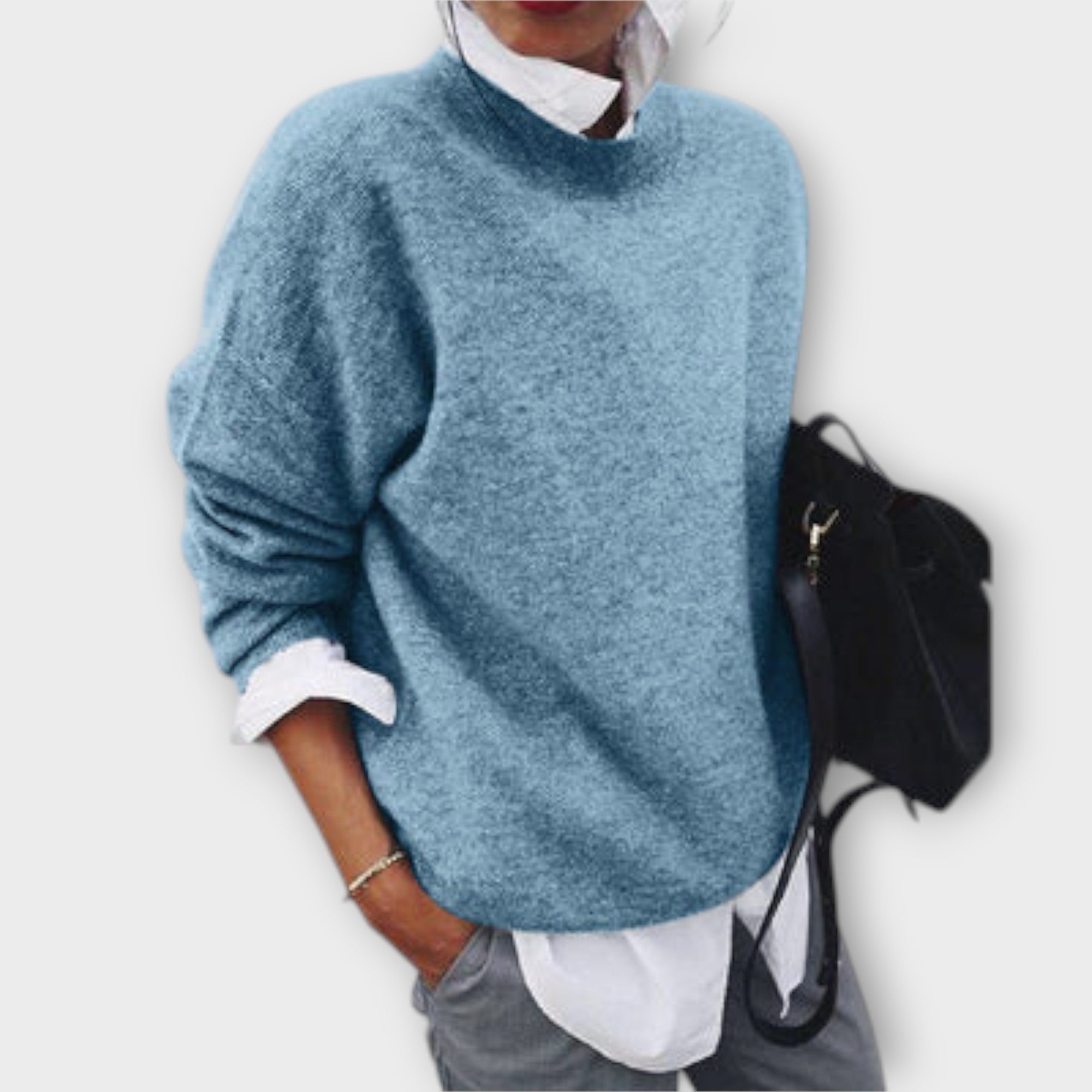 Alba - Suéter De Punto Suave Para Invierno Gris Elegante