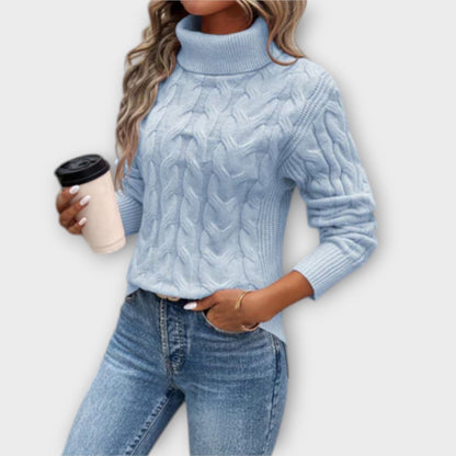 Mariana - Suéter Cuello Alto Tejido Premium Confort Cálido