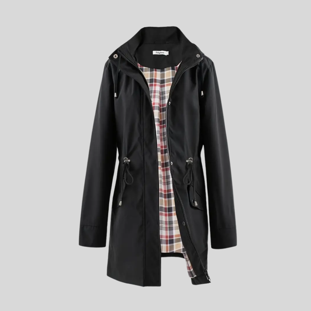 Camila – Abrigo Impermeable Manga Larga Corte Ajustado