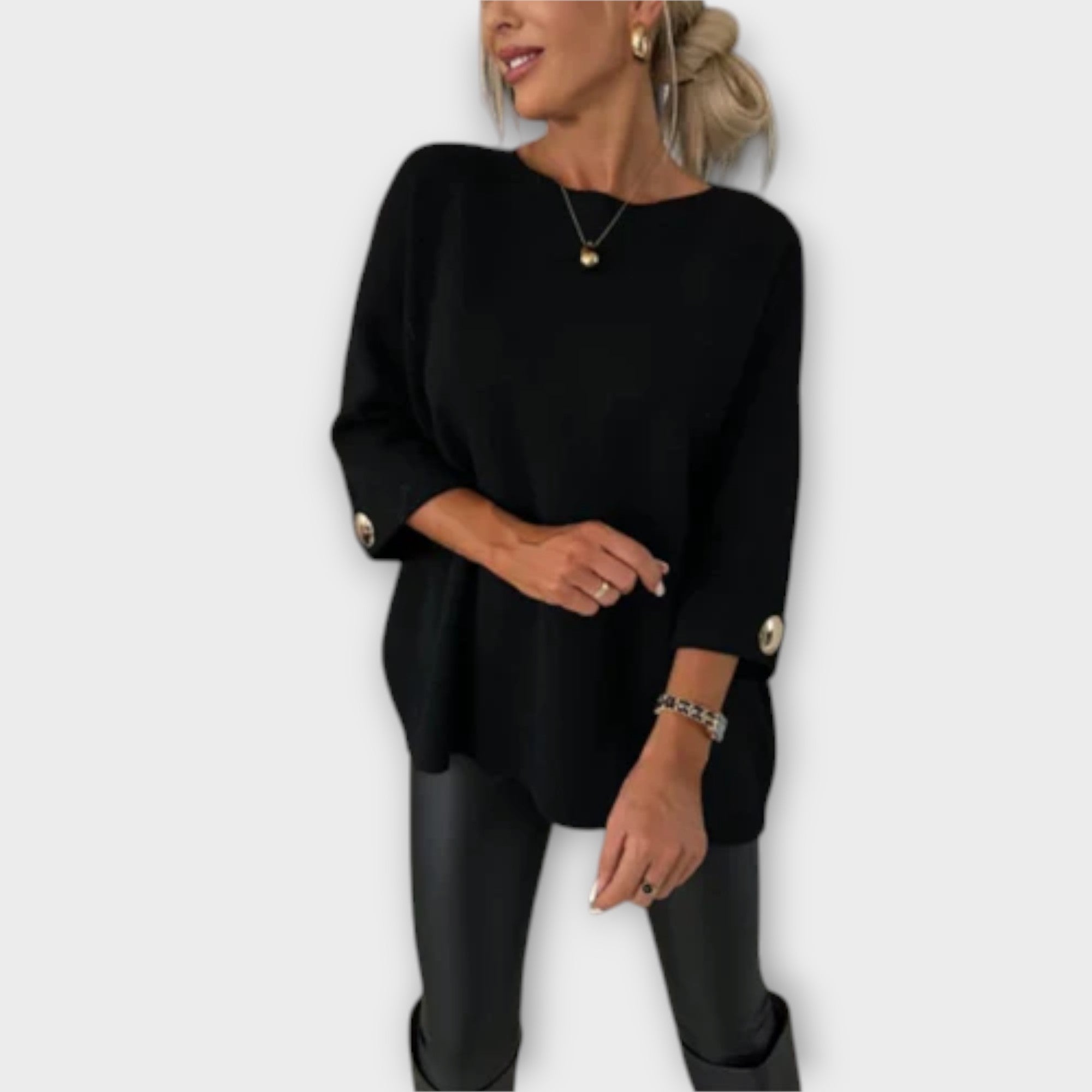 Mariana - Blusa Punto Suave Elegante Versátil Para Oficina