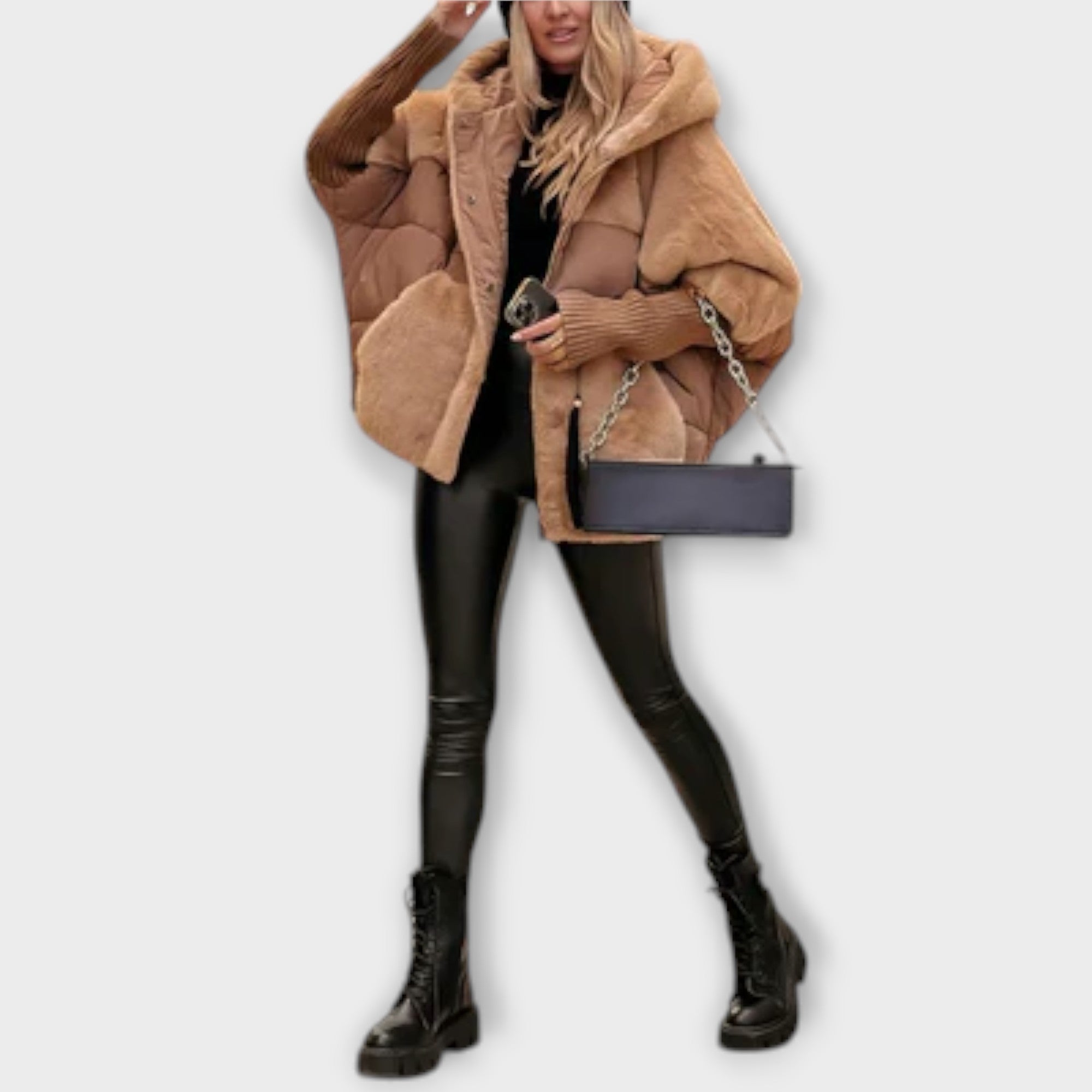 Lucía – Abrigo Puffer Con Forro Teddy Interior Cálido