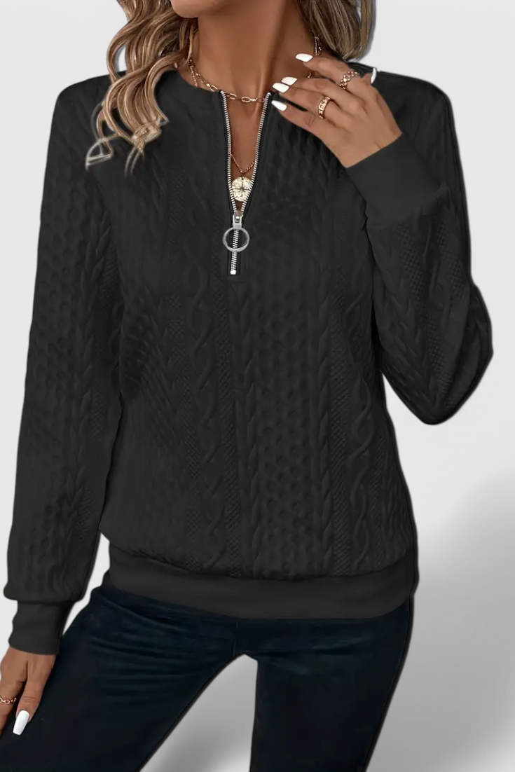 Lucía – Jersey De Punto Con Cremallera Suave Casual