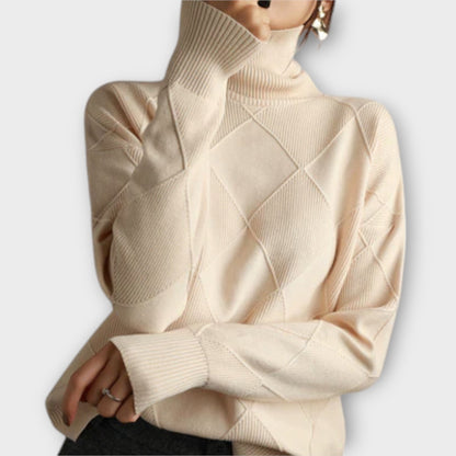 Ariadna - Suéter De Punto Suave Cuello Alto Confort