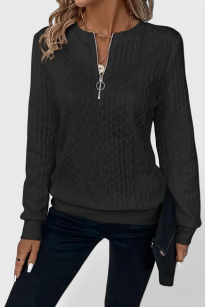 Lucía – Jersey De Punto Con Cremallera Suave Casual