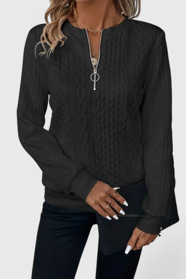 Lucía – Jersey De Punto Con Cremallera Suave Casual