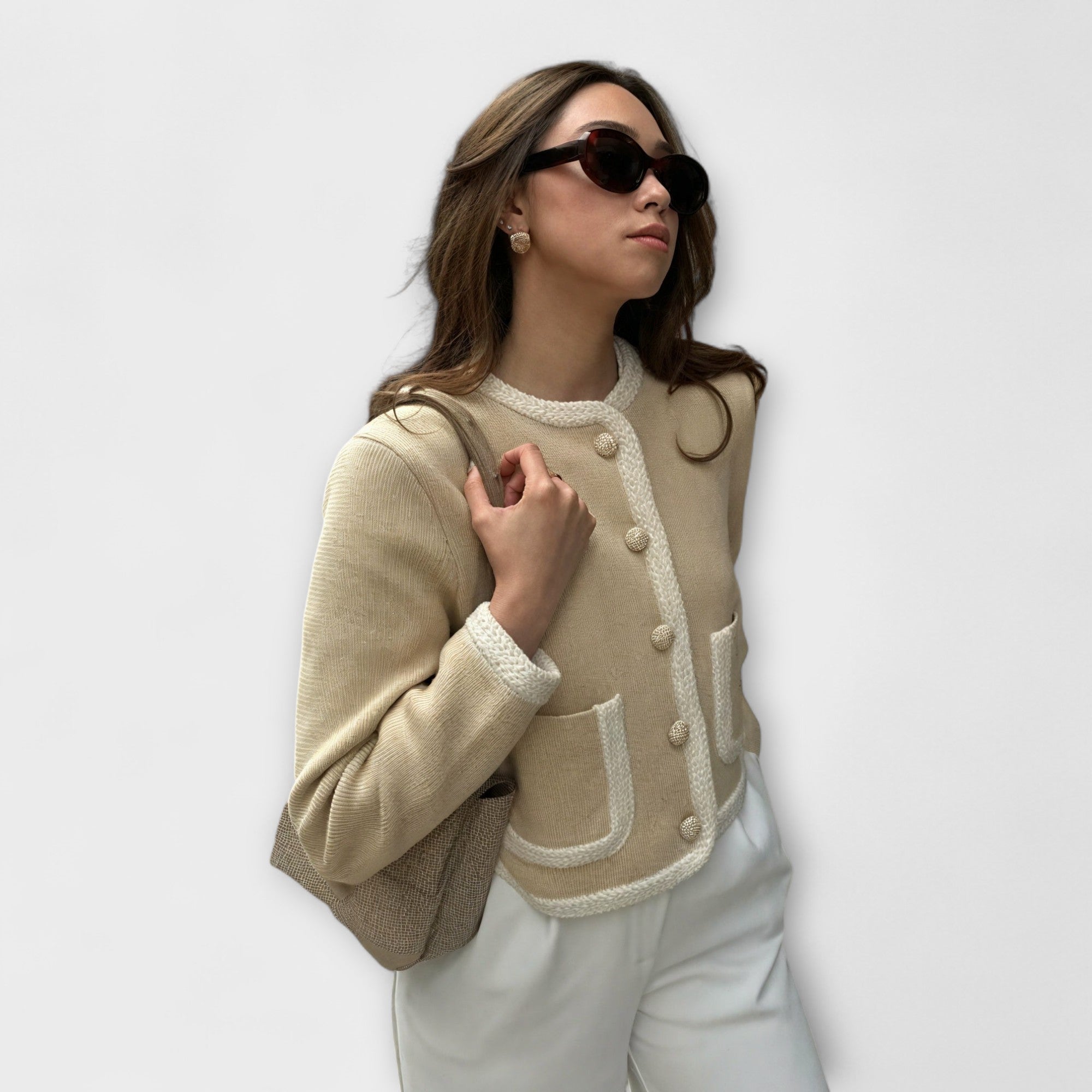 Isabel - Cardigan Punto Suave Con Bolsillos Decorativos