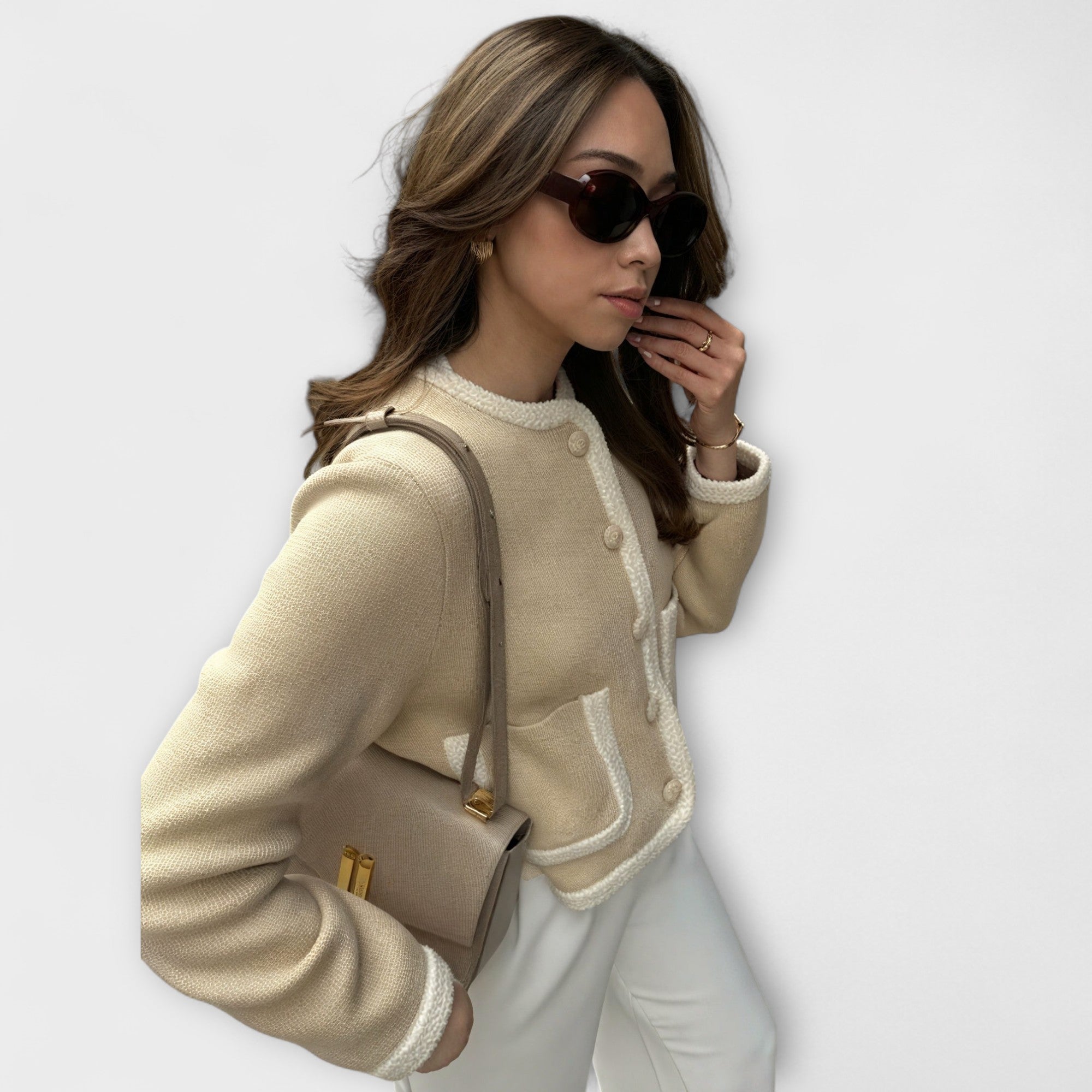 Isabel - Cardigan Punto Suave Con Bolsillos Decorativos