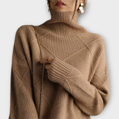 Ariadna - Suéter De Punto Suave Cuello Alto Confort