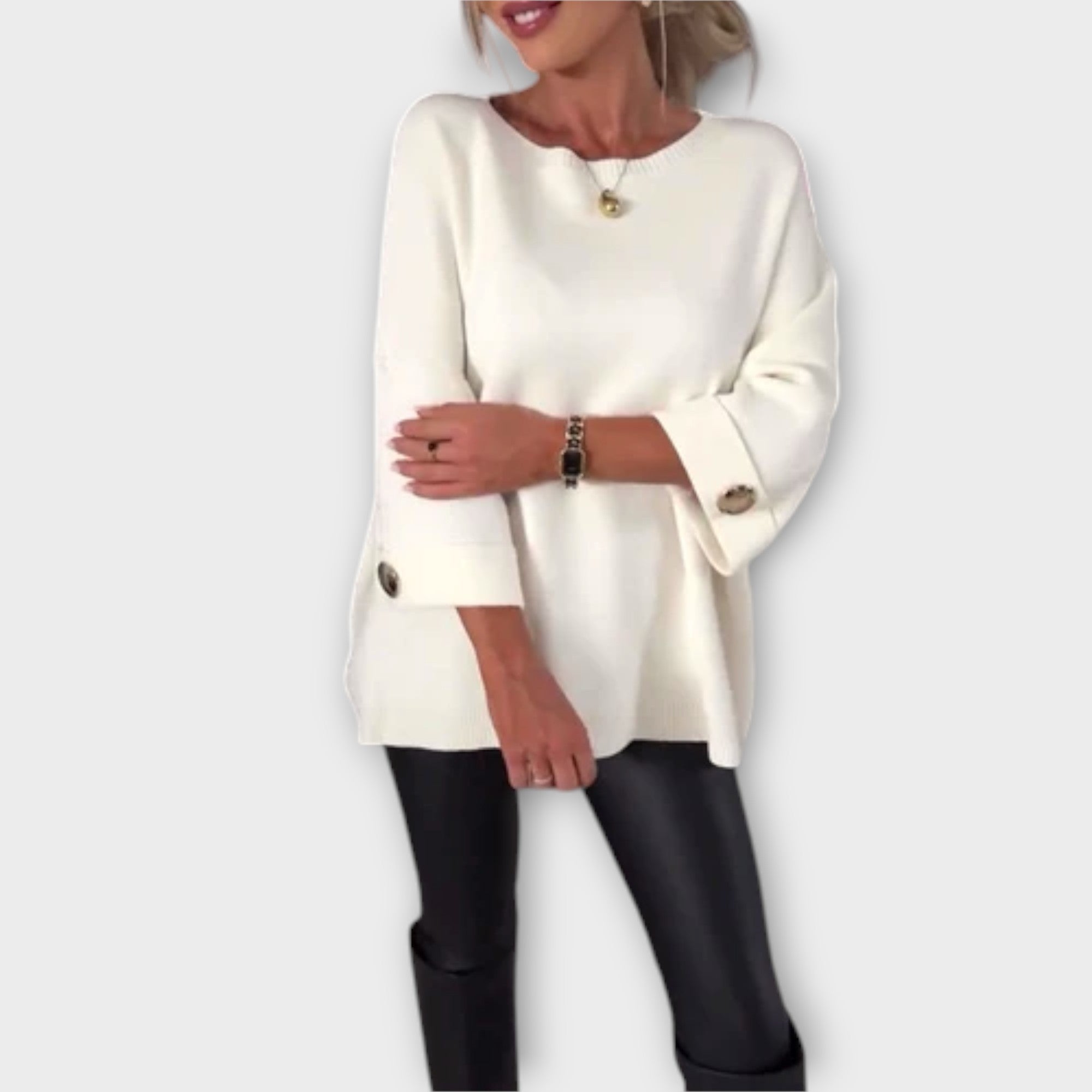 Mariana - Blusa Punto Suave Elegante Versátil Para Oficina